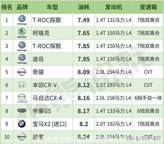 国产车哪个牌子省油(国产车哪个牌子质量好省油)