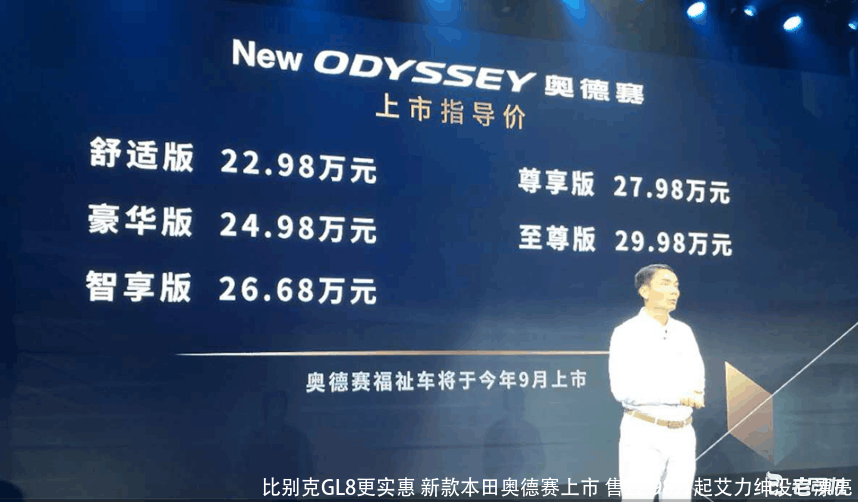 比别克GL8更实惠 新款本田奥德赛上市 售22.98万起艾力绅没它漂亮